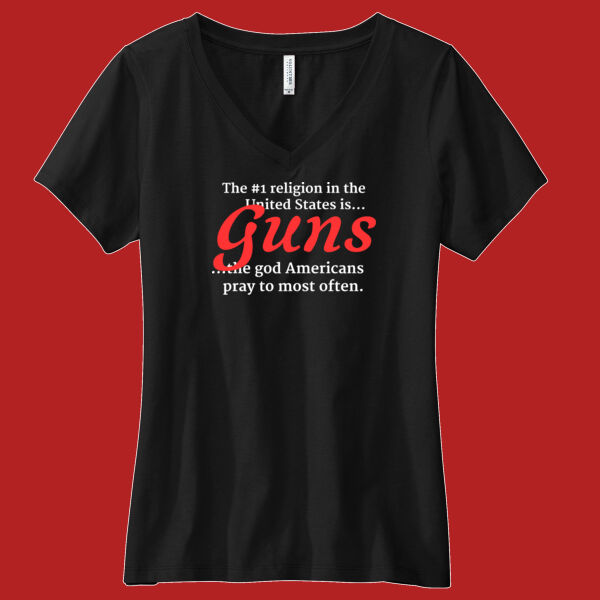 Guns Religion - Women's Daily V Neck Tee Thumbnail